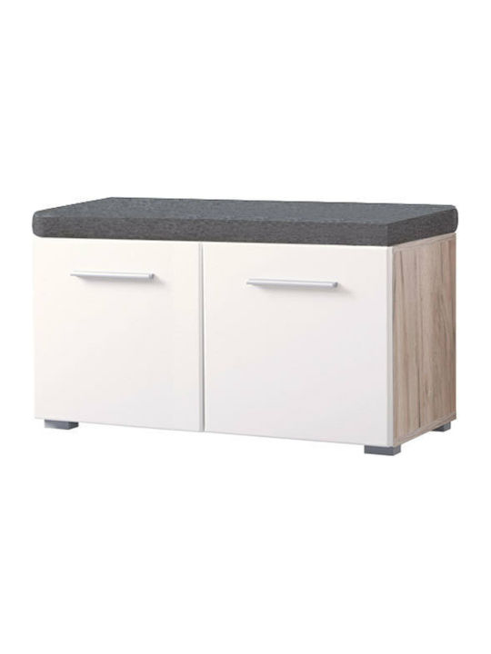 Beny Kom 760 Wooden Shoe Organizer Grey Oak-White lacquer 79x35x45cm