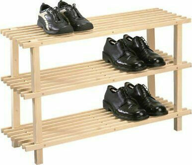 Organizatoare Pantofi din Lemn Masiv cu 3 Rafturi Bej 77x26x40cm 69723 Organizatoare Pantofi din Lemn Masiv cu 3 Rafturi Bej 77x26x40cm 69723