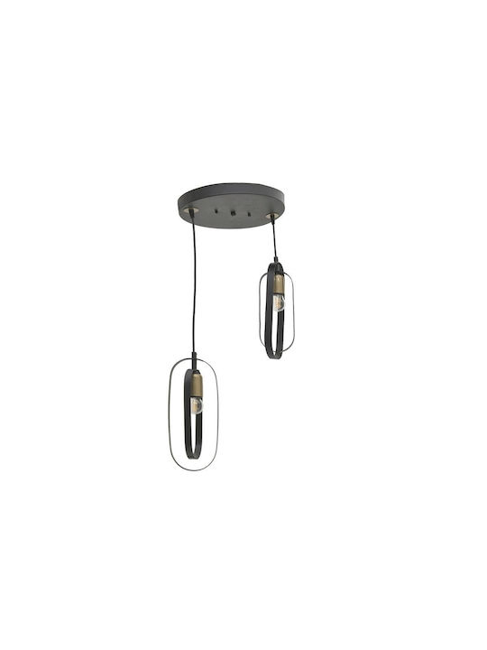 Click Pendant Light Black with Socket E27 30x30x70cm