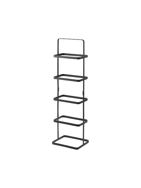 Metall Schuhschrank Tower mit 5 Regalen Black L22xW18xH77.5cm