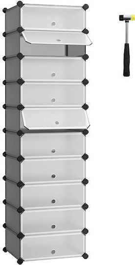 Πλαστική με 10 Ράφια Ασημί 43x31x173cm LPC010G01 Πλαστική με 10 Ράφια Ασημί 43x31x173cm LPC010G01