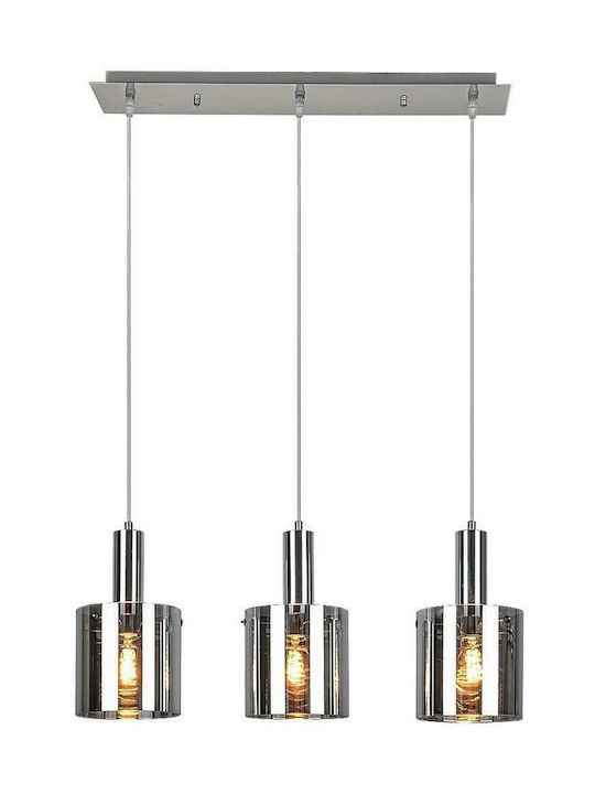Rabalux Donati Pendant Light Silver Rail with Socket E27 60x60cm