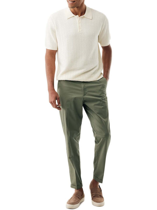 Men's Trousers Chinos Elastic in Tapered Leg Style Green