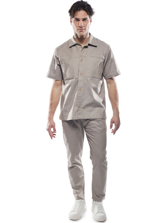 Cover Ανδρικό Παντελόνι Chino Ελαστικό Relaxed Fit Beige