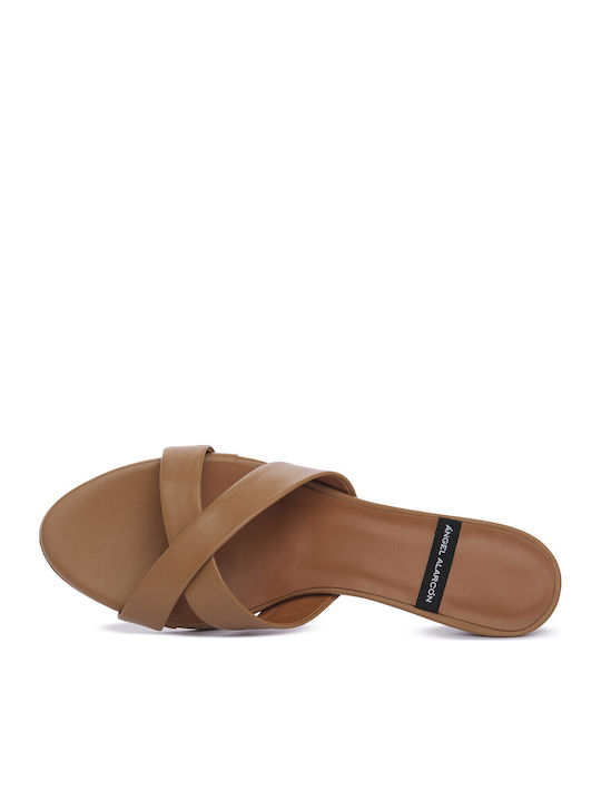 Mules With Heel In Brown Colour