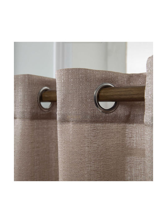 My Home Luxury Vorhang mit Grommets Line Braun 270x270cm