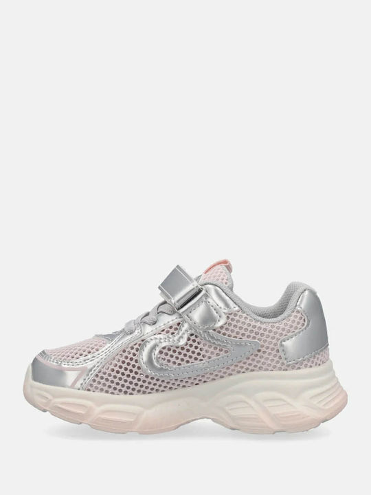 Brainrot Ballerina Capuchina Παιδικά Sneakers Ανατομικά με Σκρατς & Φωτάκια Ασημί