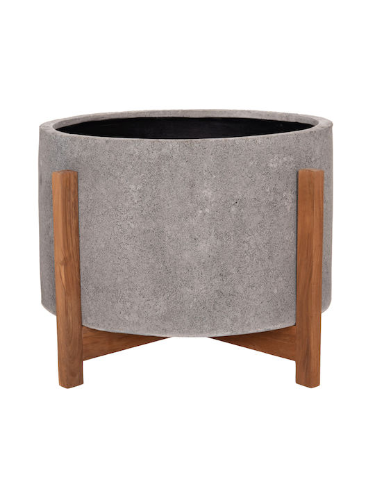 HomeMarkt Hoff Concrete Flower Pot Gray-teak 50x50x35cm