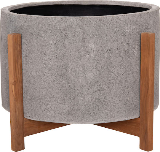 HomeMarkt Hoff Γλάστρα Τσιμεντένια Γκρι-teak 50x50x35εκ.