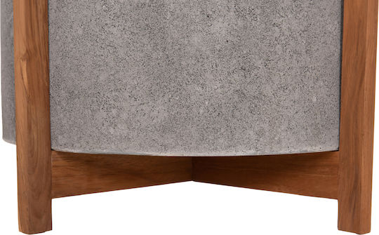 HomeMarkt Hoff Γλάστρα Τσιμεντένια Γκρι-teak 50x50x35εκ.