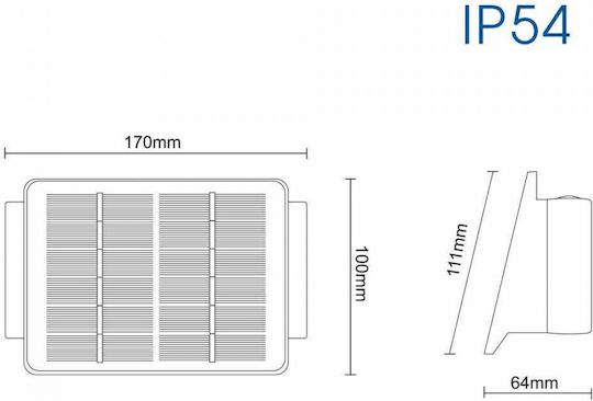 Vivalux Водоустойчив Слънчев LED Прожектор 10W Неутрално Бяло 4000K IP54