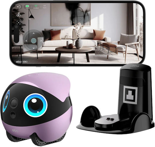 Enabot EBO Air 2 Plus Companion Robot Κάμερα Full HD+ 5MP Μπαταρίας με Αμφίδρομη Επικοινωνία Ροζ