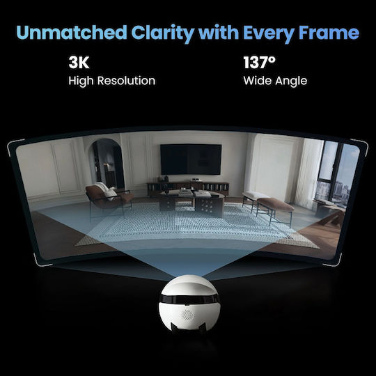 Enabot EBO Air 2 Plus Companion Robot Κάμερα Full HD+ 5MP Μπαταρίας με Αμφίδρομη Επικοινωνία Ροζ