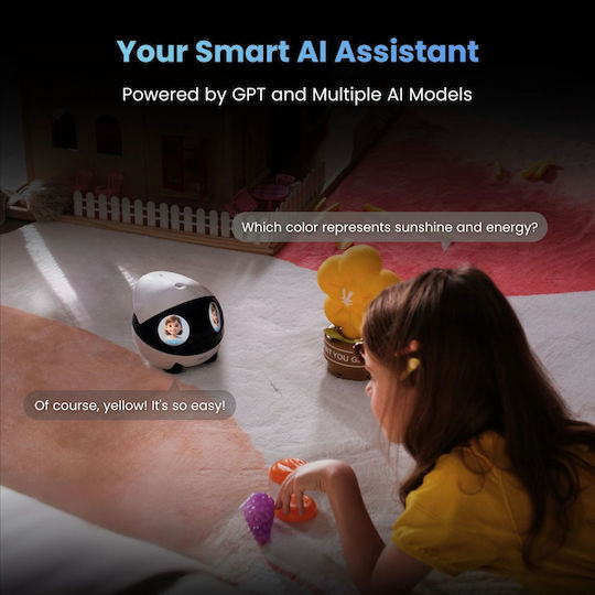 Enabot EBO Air 2 Plus IP Companion Robot Κάμερα Wi-Fi Full HD+ 5MP Μπαταρίας με Αμφίδρομη Επικοινωνία Γκρι