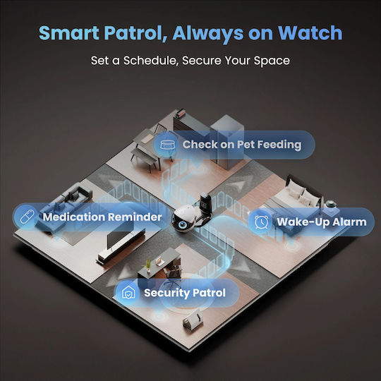 Enabot EBO Air 2 Plus Companion Robot Κάμερα Full HD+ 5MP Μπαταρίας με Αμφίδρομη Επικοινωνία Ροζ