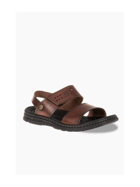 Leather Men's Sandals In Brown Colour