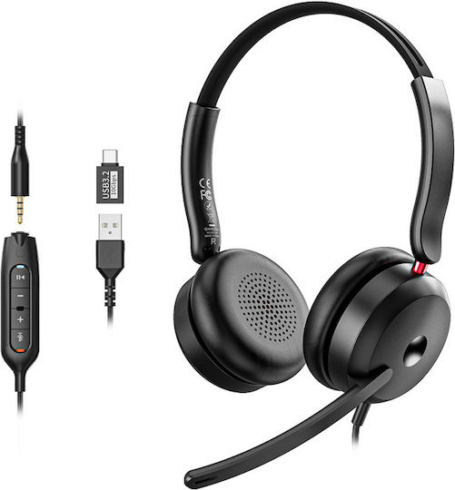 Onikuma X81 Căști Multimedia On Ear cu Microfon și Conectivitate Jack de 3,5 mm / USB-A / USB-C