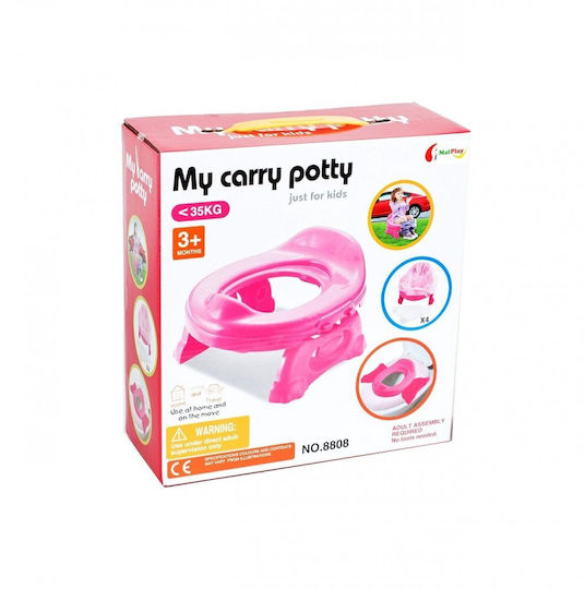 MalPlay Scaun De Toaletă Pentru Copii Mici Cu Treaptă Roz