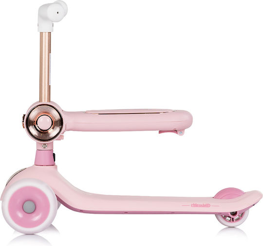 Chipolino Kids 3-Wheel Scooter with LED Lighting for 2+ Years Pink