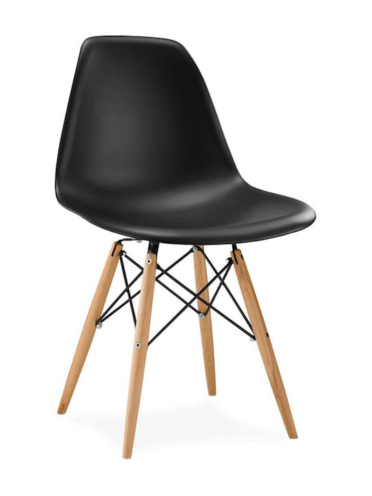 Fiore Kd Dining Room Polypropylene Chair Black 46x53.5x81.5cm