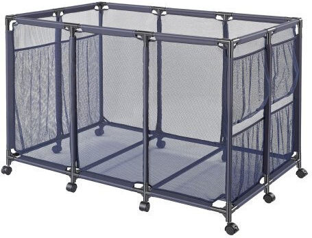 Vevor Pool Storage Bin 125 X 84 X 84 Cm Rolling Pool Float Storage Organizer Side Pockets & Casters Heavy Duty Metal Frame Poolside Toys Noodles Holder Mesh Basket Swimming Pools