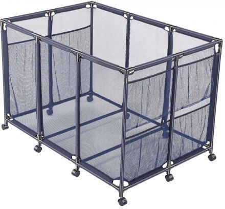 Vevor Pool Storage Bin 125 X 84 X 84 Cm Rolling Pool Float Storage Organizer Side Pockets & Casters Heavy Duty Metal Frame Poolside Toys Noodles Holder Mesh Basket Swimming Pools