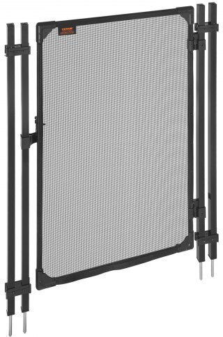 Vevor Pool Fence Gate 1.2 X 0.75 M Inground Swimming Pool Fences Gate Outdoor Security Fencing Door Kit Metal Latch Stopper 352 Gsm Teslin Pvc Mesh Square Tube Easy Installation Black