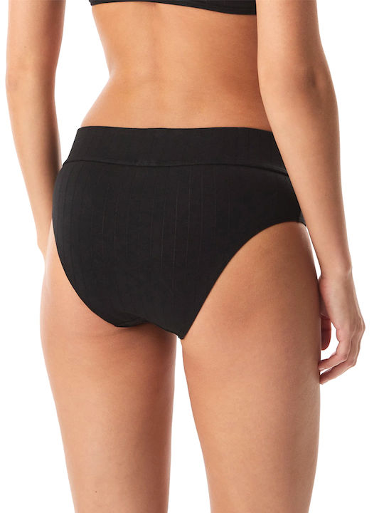 Calvin Klein Cotton High-Waisted Women's Brief White-Black
