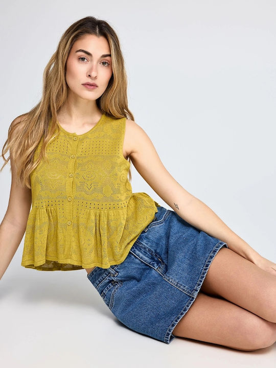 Women's Denim Skorts Mid Blue