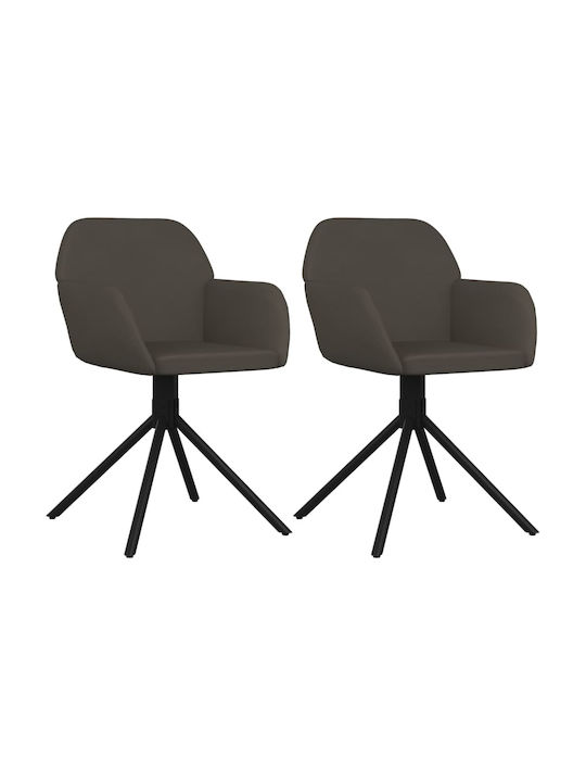 Stühle Speisesaal Dark Grey 2Stück 54x58.5x79.5cm
