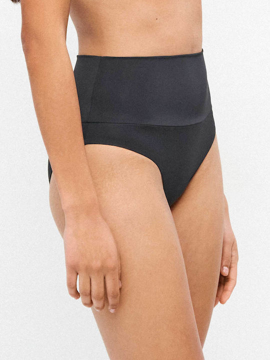 Bikini Slip Talie Înaltă Negru