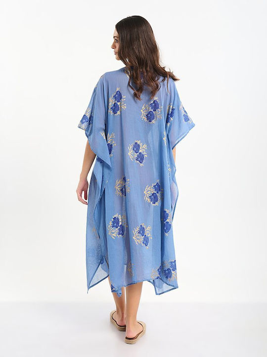 Ble Resort Collection Damenbademode Kaftan Paraliá Blau