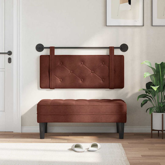 vidaXL Leather Brown Bed Headboard Cushion 100x40cm