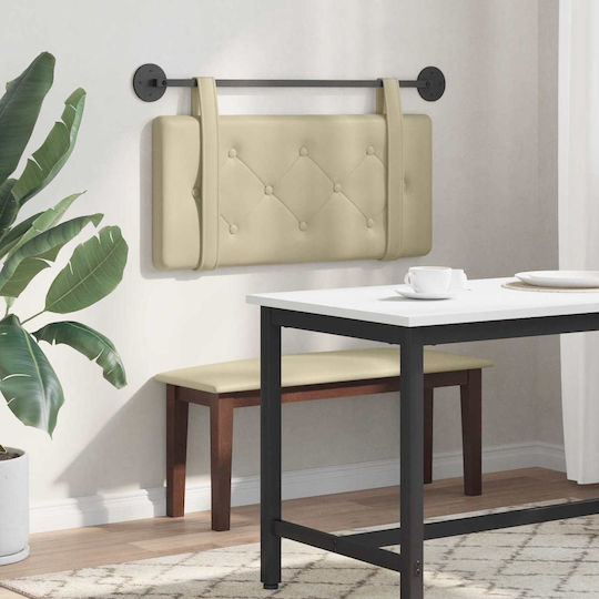 vidaXL Beige Leather Bed Headboard Cushion 80x40cm