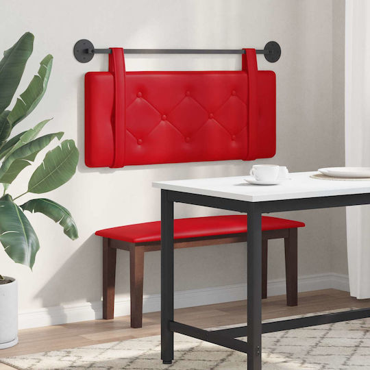vidaXL Leather Red Bed Headboard Cushion 100x40cm