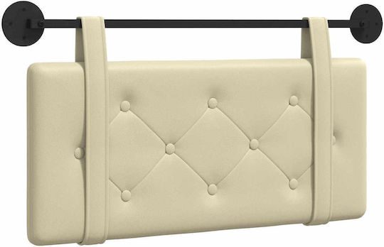 vidaXL Leather Beige Bed Headboard Pillow 90x40cm