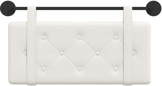 vidaXL Leather Bed Headboard Pillow White 90x40cm