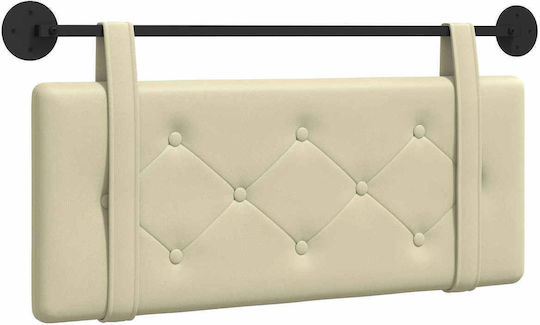 vidaXL Beige Leather Bed Headboard Cushion 100x40cm