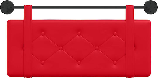vidaXL Leather Red Bed Headboard Cushion 100x40cm