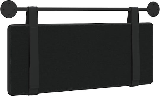 vidaXL Leather Bed Headboard Cushion Black 100x40cm