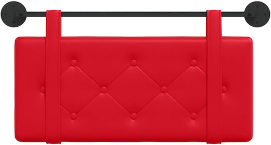 vidaXL Leather Red Bed Headboard Pillow 90x40cm