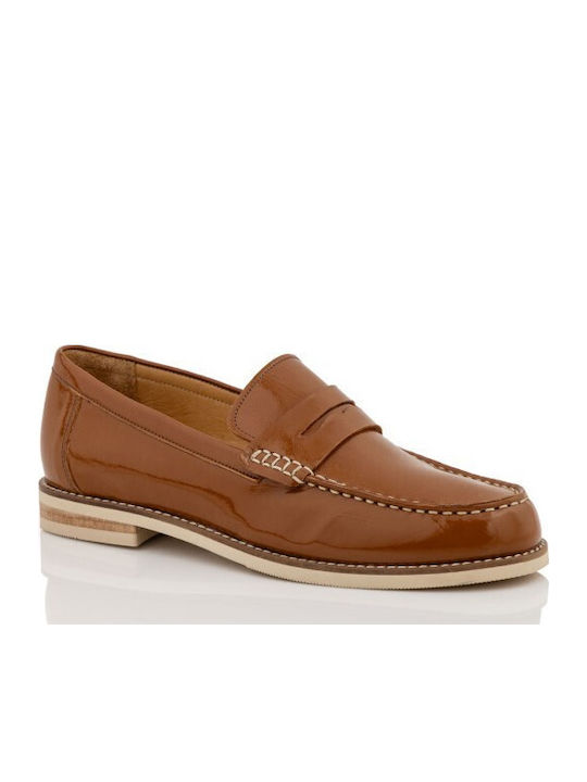 Δερμάτινα Γυναικεία Loafers σε Ταμπά Χρώμα