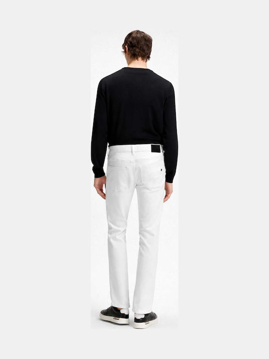 Delaware Men's Jeans Pants Elastic with Slim Straight Application White