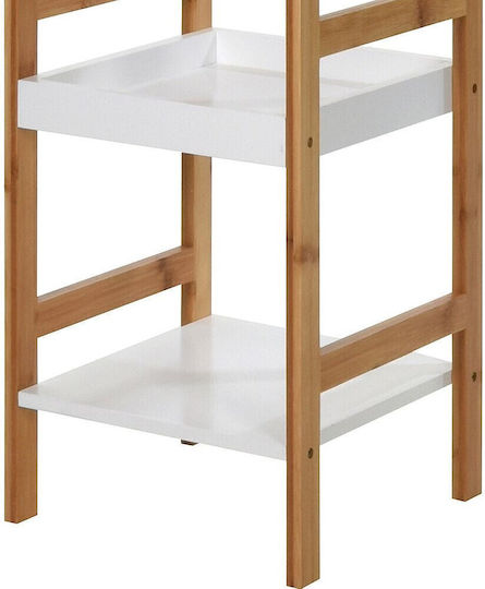 Vilde Raft de Baie de Podea din Bambus 30x30x72cm Alb