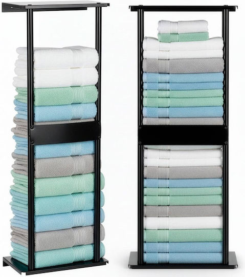 Double Wall-Mounted Bathroom Shelf Unit with Screws 31x15cm Black