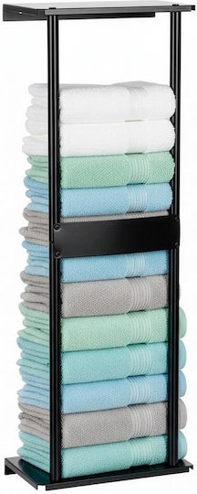 Double Wall-Mounted Bathroom Shelf Unit with Screws 31x15cm Black