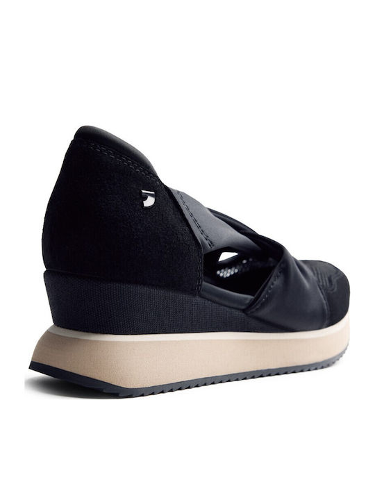 Leder Damen Espadrilles in Schwarz Farbe