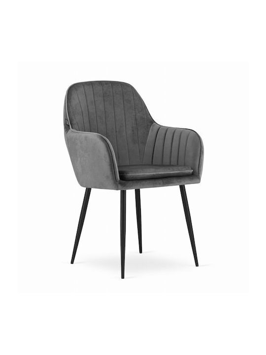 Stühle Speisesaal Gray And Black 1Stück 57.5x56.5x86.5cm