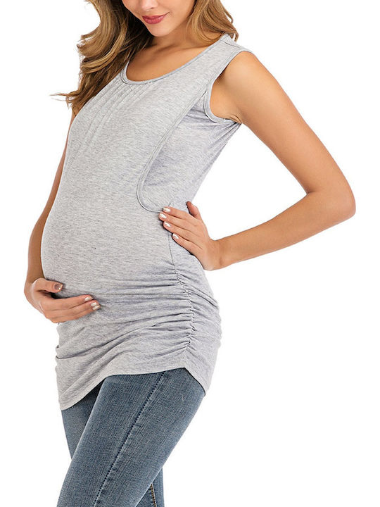 Sleeveless Maternity Nursing Top Grey