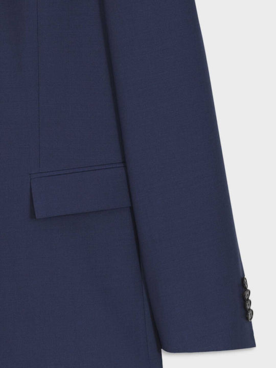 Winter Men's Suit with Vest with Slim Fit Blue
